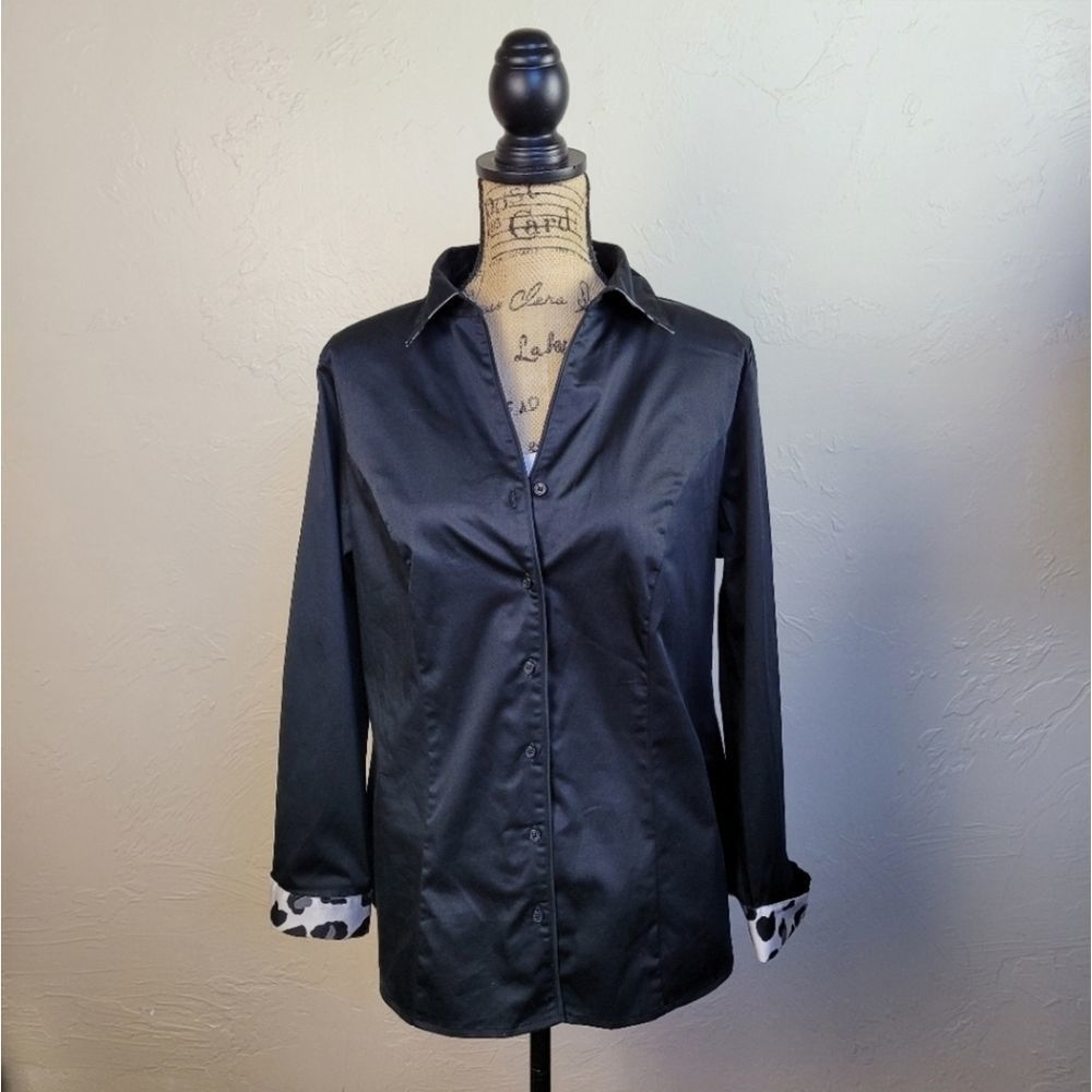 Lane Bryant blouse with animal print detail